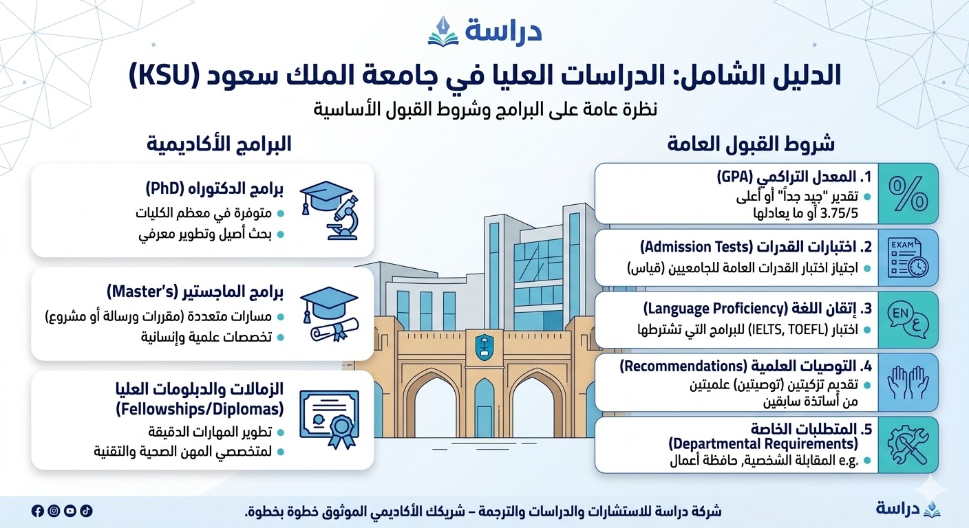 الرسوم الدراسية لبرامج الدراسات العليا في جامعة الملك سعود
