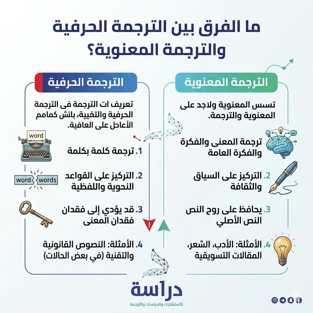 ما هي الترجمة المعنوية / التحريرية؟ (Idiomatic / Free Translation)