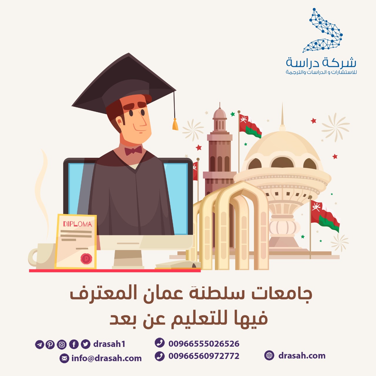 جامعات سلطنة عمان المعترف فيها للتعليم عن بعد