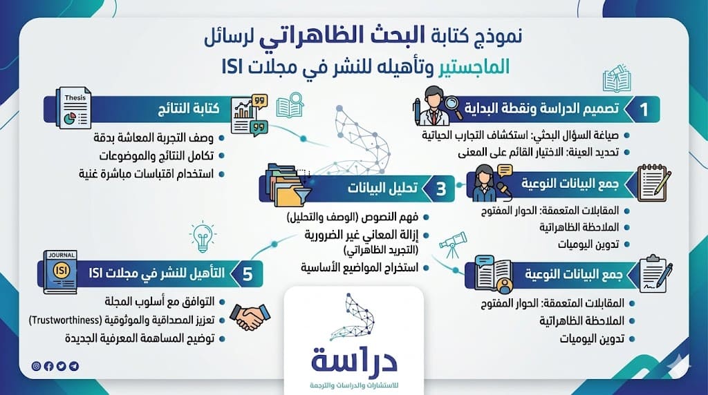 التصنيفات الفرعية للمنهج الظاهراتي (يجب تحديدها في النموذج)