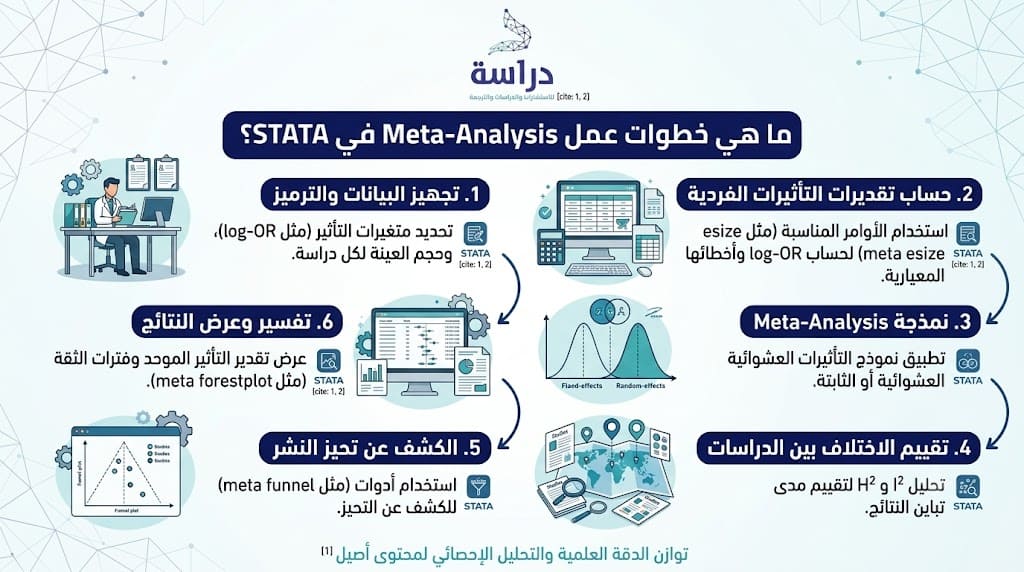 الخطوة الثالثة: عرض النتائج ومخطط الغابة (Forest Plot)