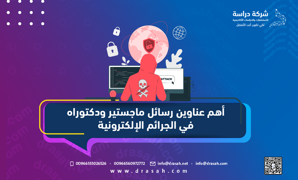 أهم عناوين رسائل ماجستير ودكتوراه في الجرائم الإلكترونية