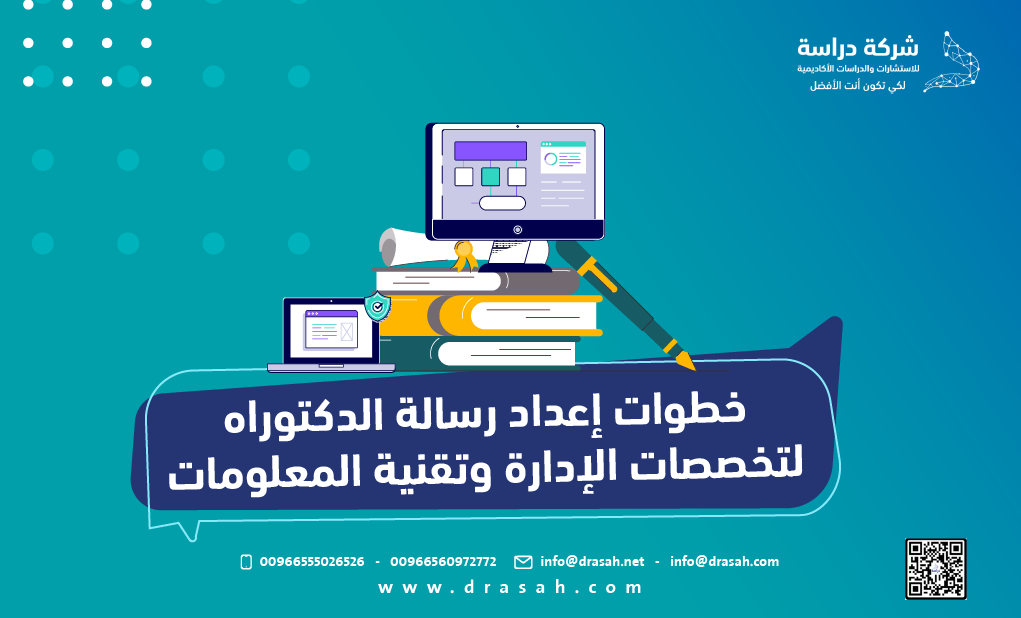 خطوات إعداد رسالة الدكتوراه لتخصصات الإدارة وتقنية المعلومات